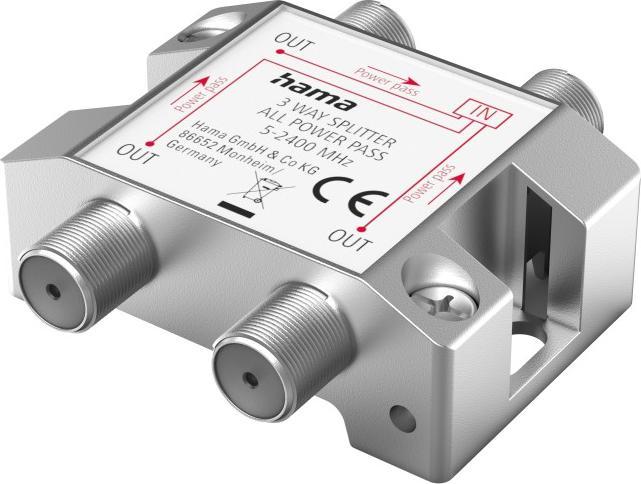 Actual product image Hama SAT distributor, 3-way, fully shielded