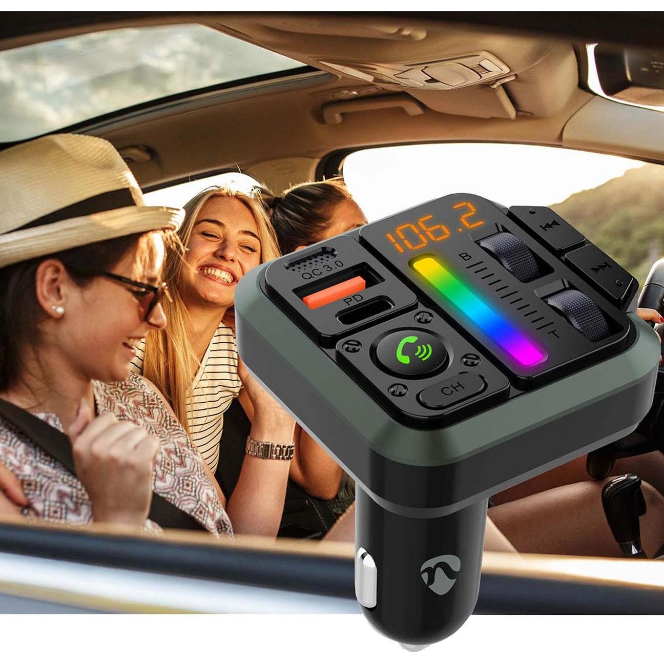 Thumbnail - Nedis, Autoradio Zubehör, Kfz Audio FM Transmitter - Fest - freisprechend - 1" - Amber Screen - Bluetooth - PD 18 W/PD 2