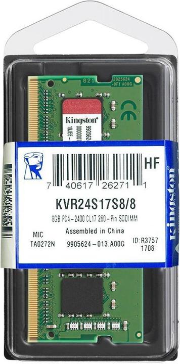 Produktbild Kingston ValueRAM (1 x 8GB, 2400 MHz, DDR4-RAM, SO-DIMM)