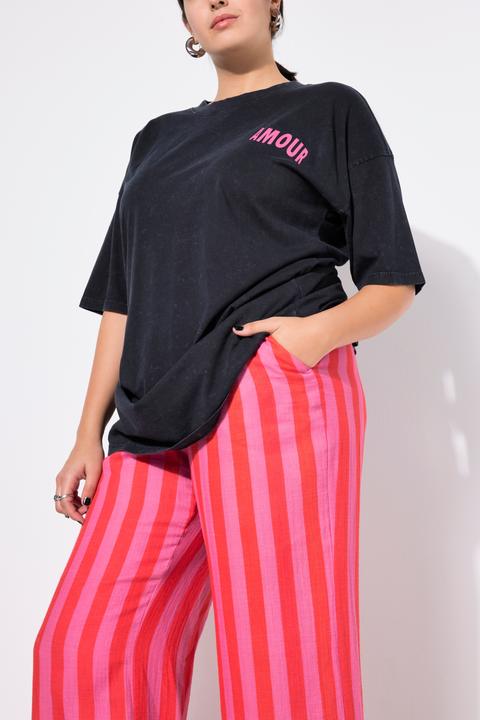 Image du produit Studio Untold Pantalon en mousseline rayée, jambe large et taille élastique (58)