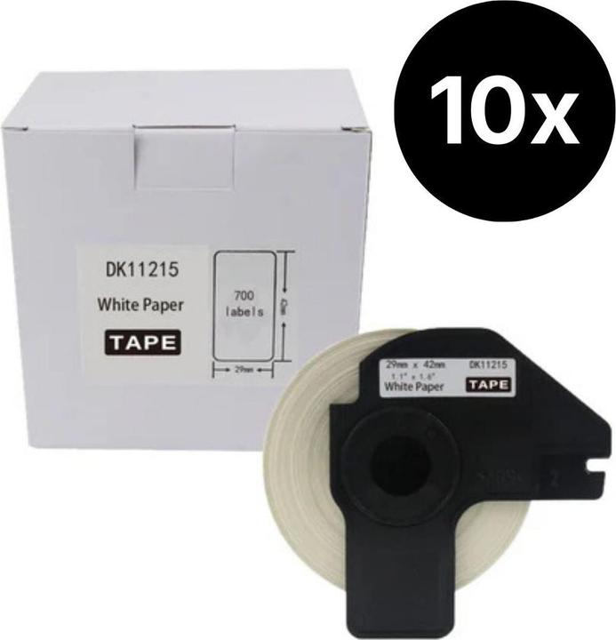 Actual product image Hermex 10er-Set Alternative Etikettenrolle zu Brother DK-11215 Etiketten (2.90 cm)