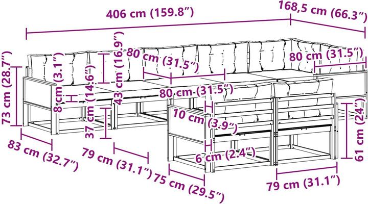 Produktbild vidaXL Outdoor-Sofa