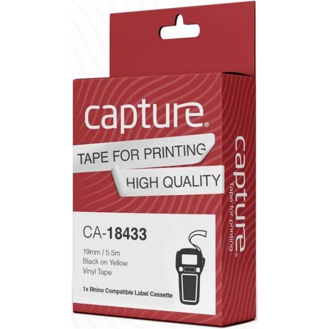 Thumbnail - Capture, Etiketten, 19mm x 5.5m Black on Yellow