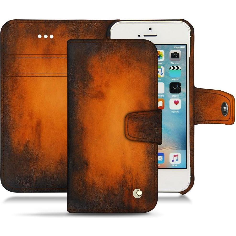 Noreve Lederschutzhülle Wallet (Apple iPhone SE), Smartphone Hülle, Violett