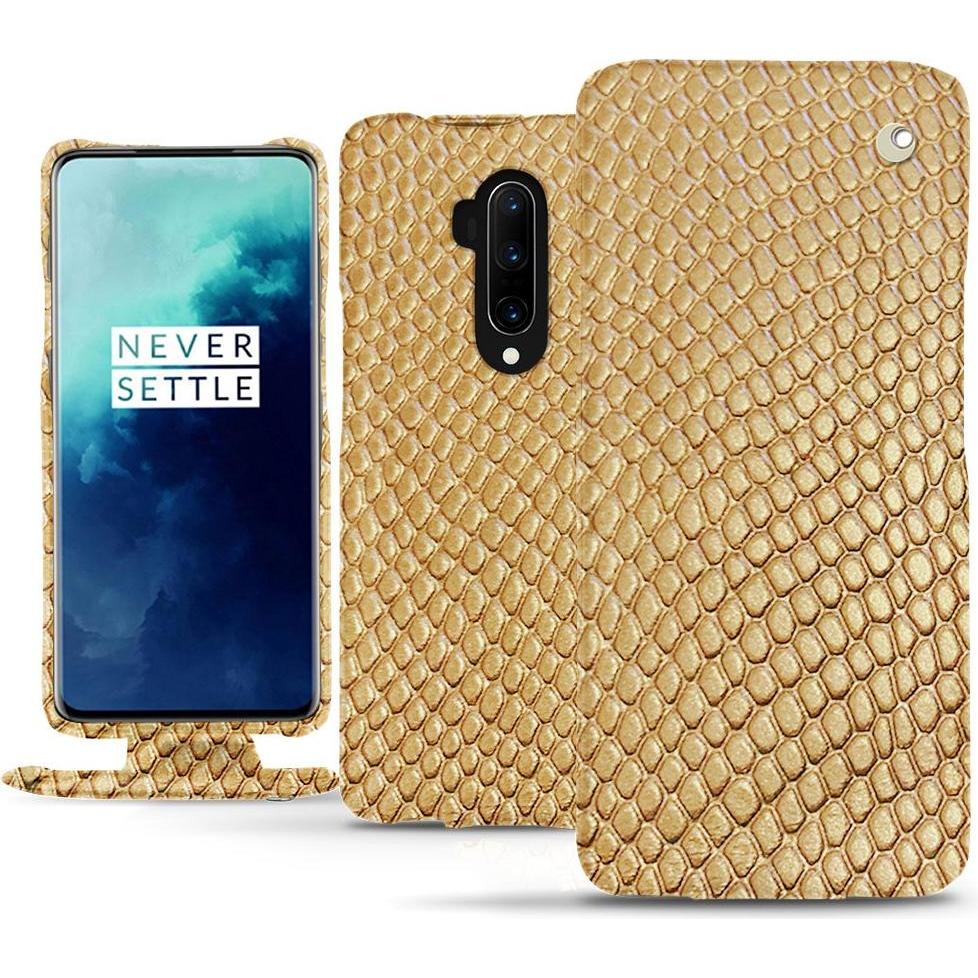 Noreve Lederschutzhülle vertikal (OnePlus 7T Pro), Smartphone Hülle, Beige