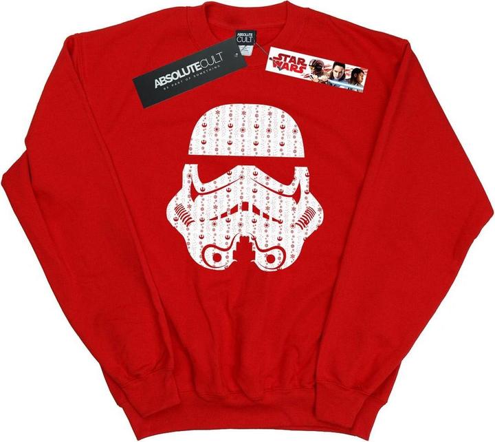 Actual product image Star Wars Mens Christmas Stormtrooper Helmet Sweatshirt (XXL)