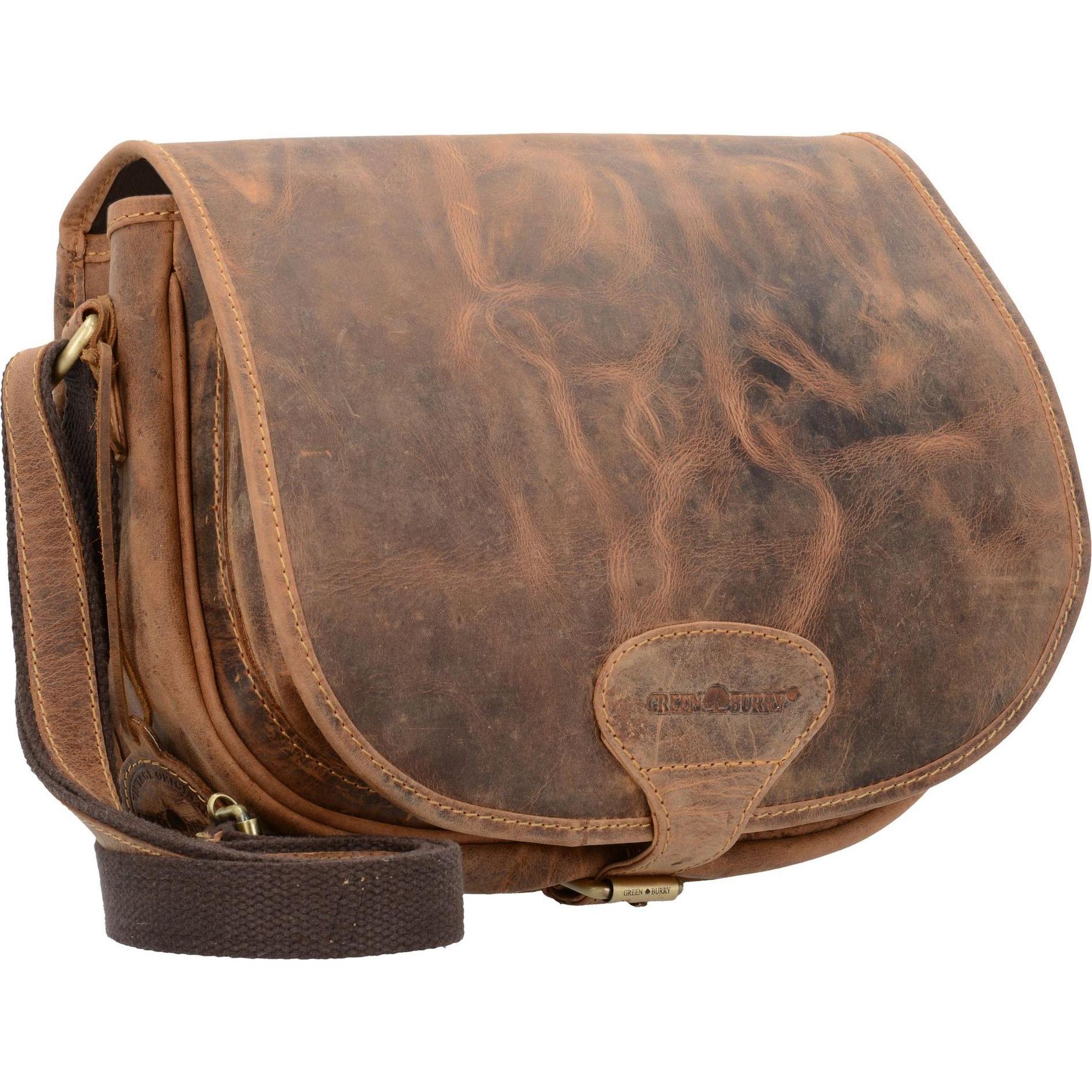 Thumbnail - Greenburry, Handtasche, Vintage Umhängetasche Leder 30 cm, Braun