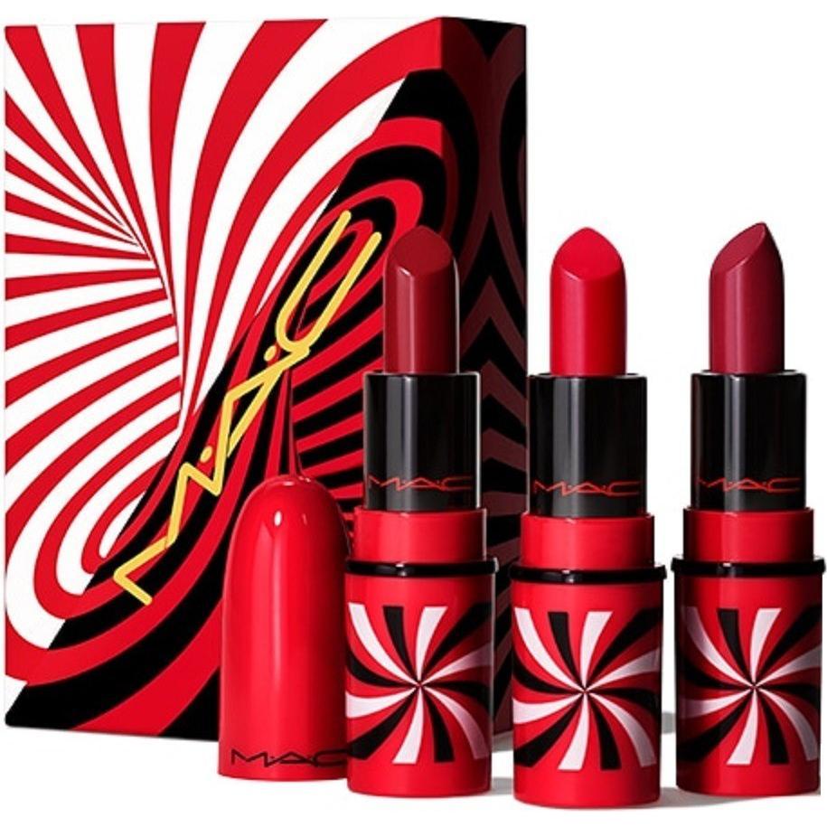 MAC Cosmetics, Rossetto + Lucidalabbra, Tiny Trick Mini Lipstick Trio Christmas Set