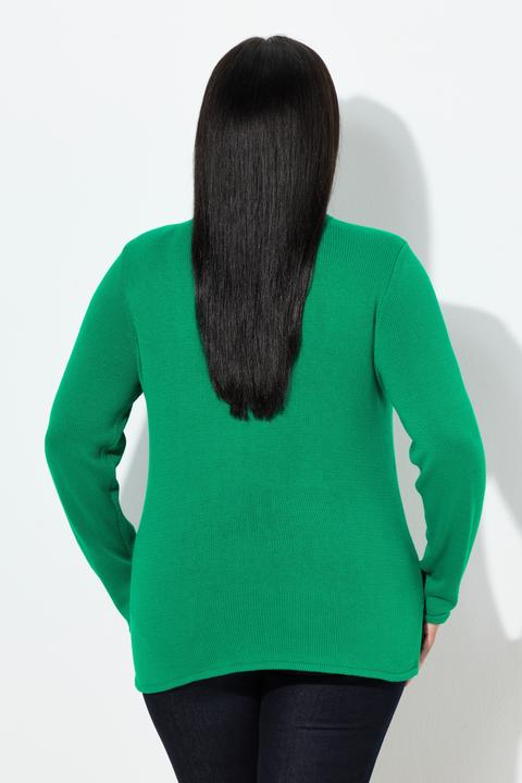 Produktbild Ulla Popken Pullover, Zopfmuster, Stehkragen, Langarm (62)