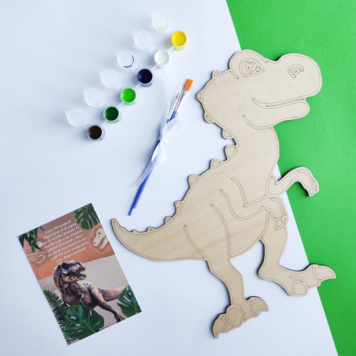 Image du produit Activity Board DIY Dinosaur painting set of wood with painting and pins, wood bricolage for children, painting