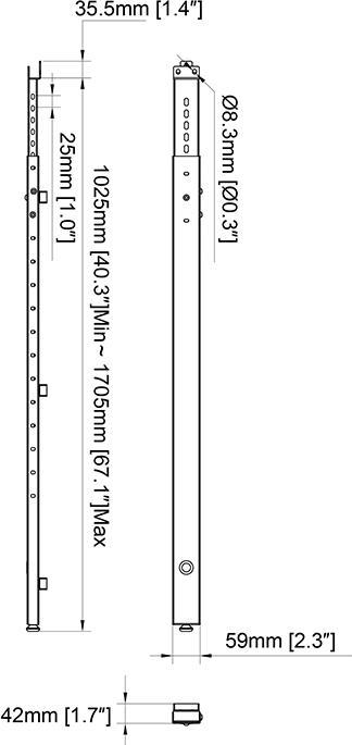 Image du produit Multibrackets 2 pieds de support, pour système modulaire Pro, acier