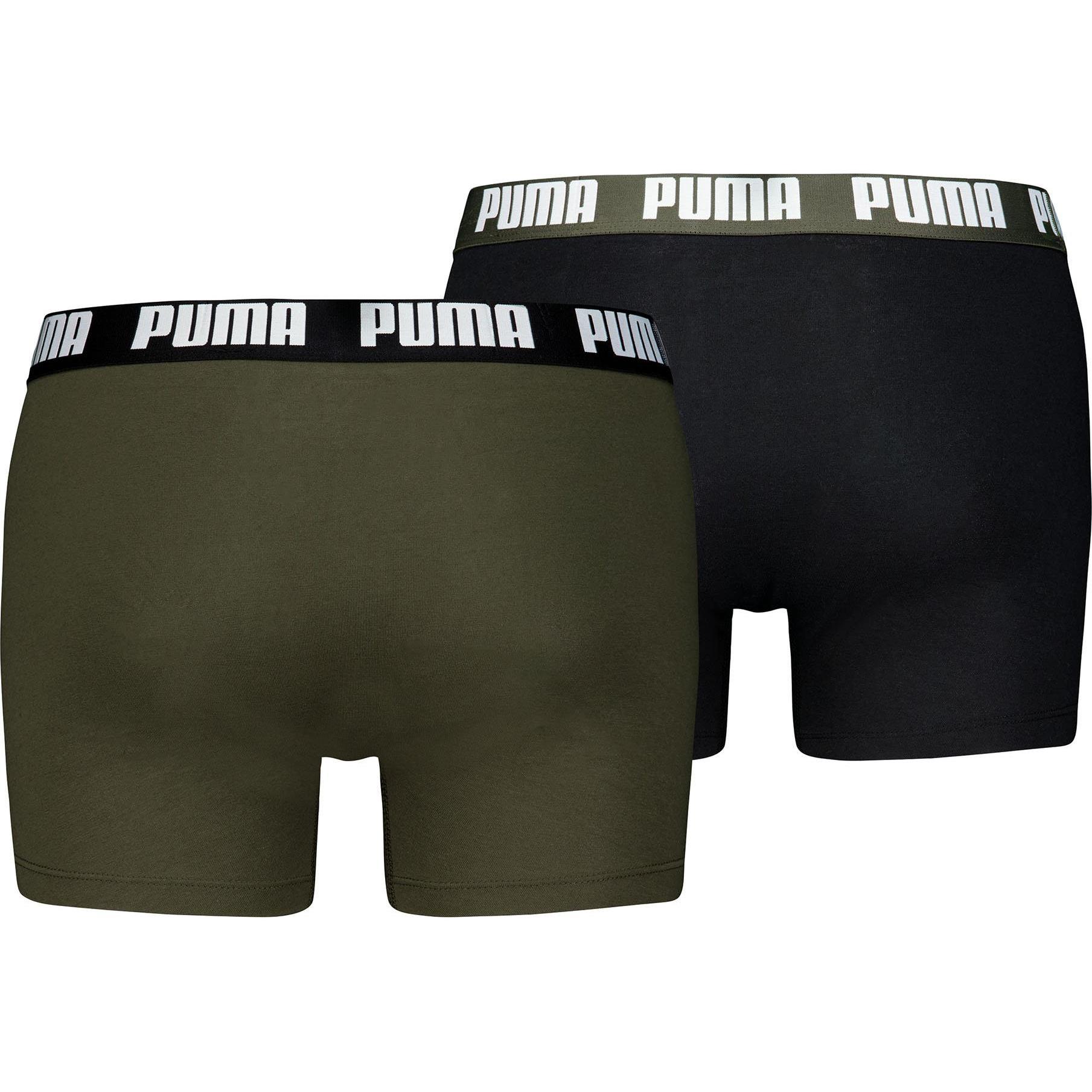 Thumbnail - Puma, Herren, Unterhosen, Men Everyday Basic Boxer 2p, Grün, Schwarz, (M)