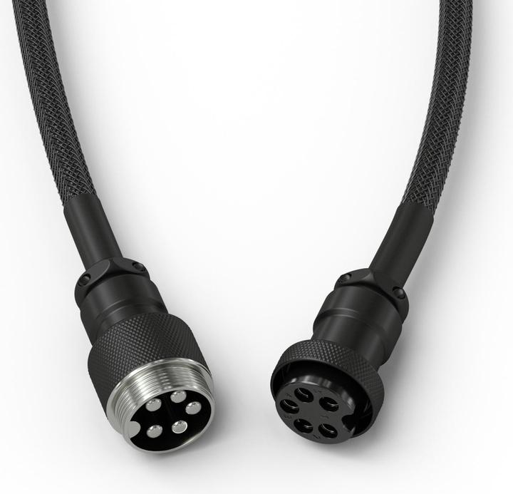 Actual product image Glorious GMMK Coiled Cable Phantom Black, Spiralkabel, USB-C/USB-A - schwarz (1.40 m)