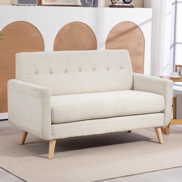 Produktbild Homcom 2 Sitzer Sofa Polyester, Mehrschichtplatte Beige (2-Sitzer)