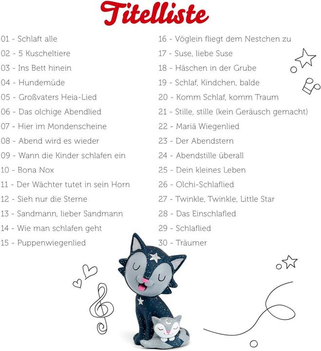 Produktbild Tonies 30 Lieblings-Kinderlieder Schlaflieder 2 (Deutsch)