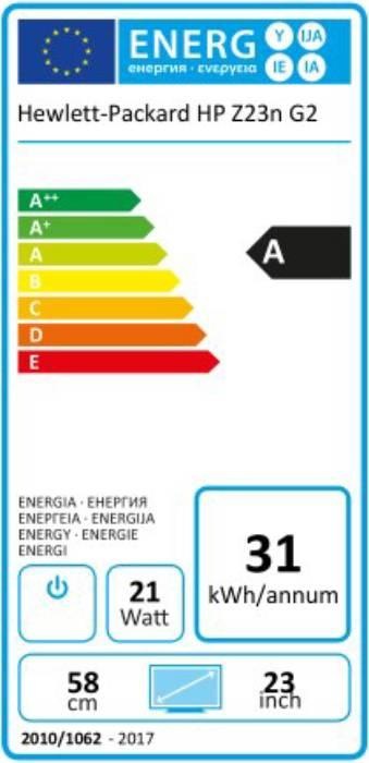 Energie-Label HP Z23n G2 (1920 x 1080 Pixel, 23")