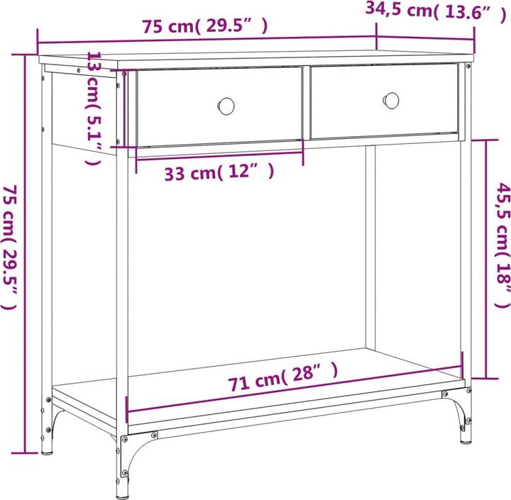 Actual product image vidaXL Konsolentisch