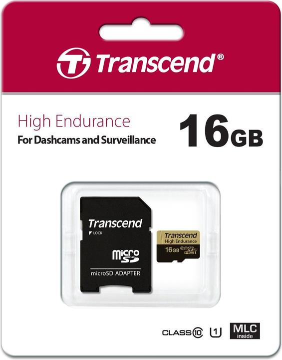Actual product image Transcend high-endurance (16 GB, microSDHC, U1, UHS-I)