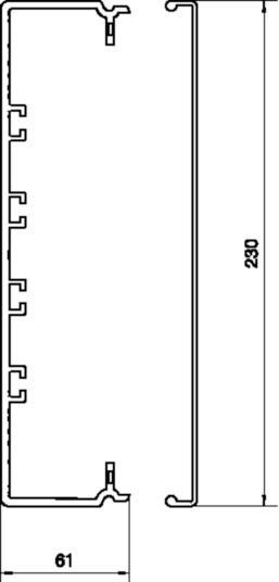 Produktbild Hager TEH FB60230 0 7035 FB-Kanal 60x230mm lgr (200 cm)
