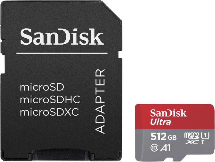 Produktbild SANDISK microSDXC Ultra + Adapter Android (512 GB, microSDXC, U1, UHS-I)