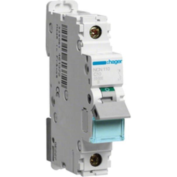Hager, Schutzschalter, HAG NCN110 Leitungsschutzschalter C-10A 1p 10kA 1M