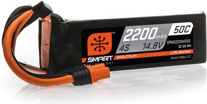 Actual product image Spektrum 2200mAh 4S 14.8V 50C Smart LiPo Battery IC3 (14.80 V, 2200 mAh)