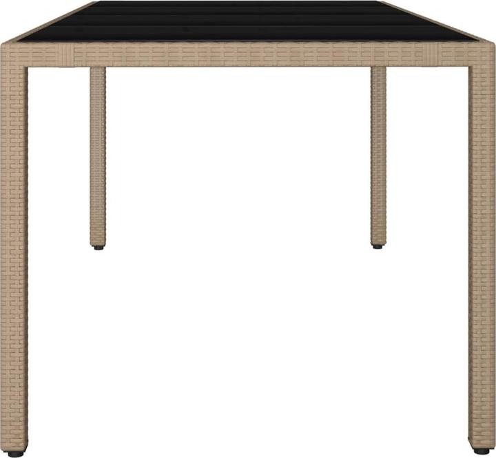 Produktbild vidaXL Gartentisch mit Glasplatte (190 x 90 x 75 cm)