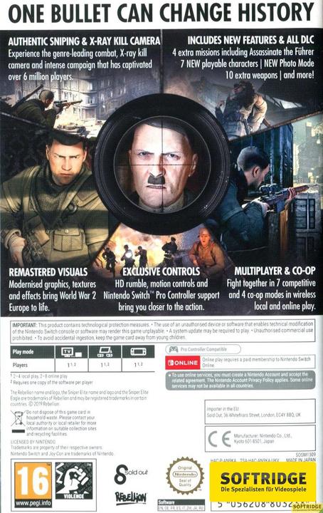 Immagine prodotto Sold Out Sniper Elite V2 rimasterizzato -E- (Switch, Switch Lite, Switch OLED, DE)