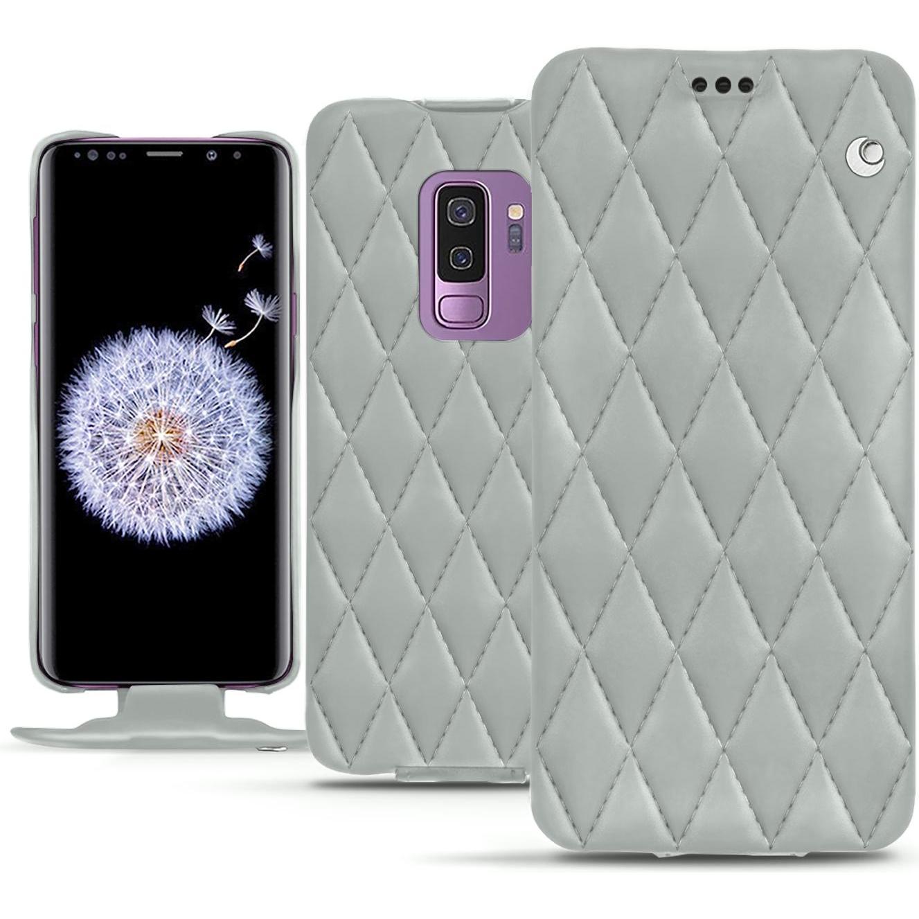 Thumbnail - Noreve Lederschutzhülle vertikal (Samsung Galaxy S9+), Smartphone Hülle, Grau