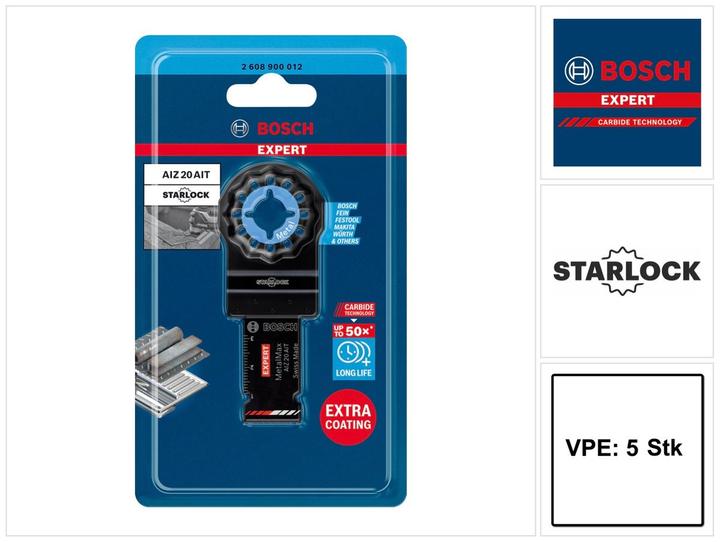 Immagine prodotto Bosch Professional Zubehör EXPERT MetalMax AIZ 20 AIT Lama per utensili multifunzione, 40 x 20 mm, 5 pezzi.