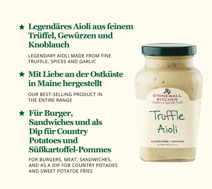 Produktbild Stonewall kitchen Truffle Aioli (291 g)