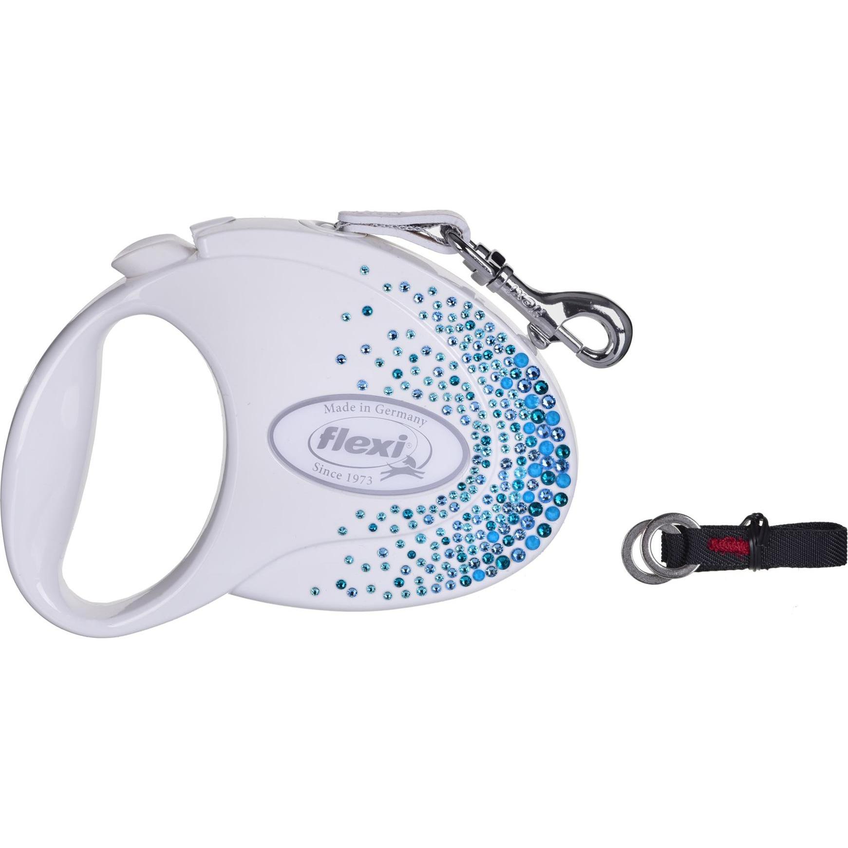 Flexi Glam Splash Ocean with Swarovski crystals M - Hund Rückziehbare Leine - 5 m - Weiss (M, Hund, Spazieren), Halsband...
