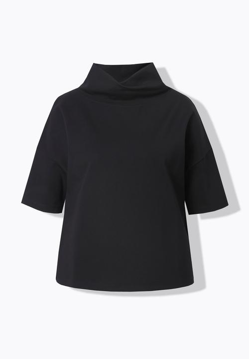 Produktbild Ulla Popken Sweatshirt, Oversized, Schalkragen, Halbarm (54)