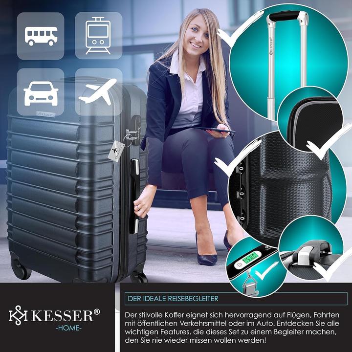 Actual product image Kesser Hartschalenkoffer mit Zahlenschloss, Kofferwaage & Gepäckanhänger (84 l)