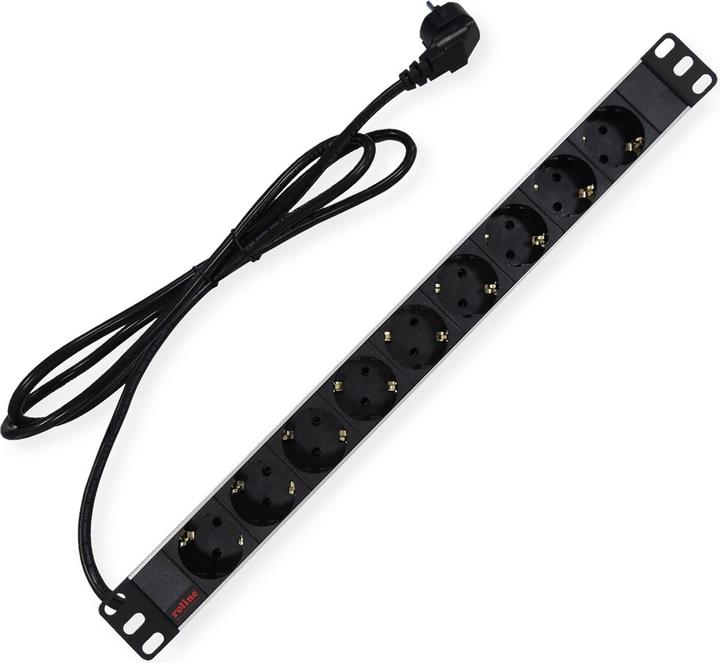 Actual product image Roline 48.26cm 19 inch power strip 9 outlet aluminum 2.0 m (9x, CEE 7/3, 2 m)