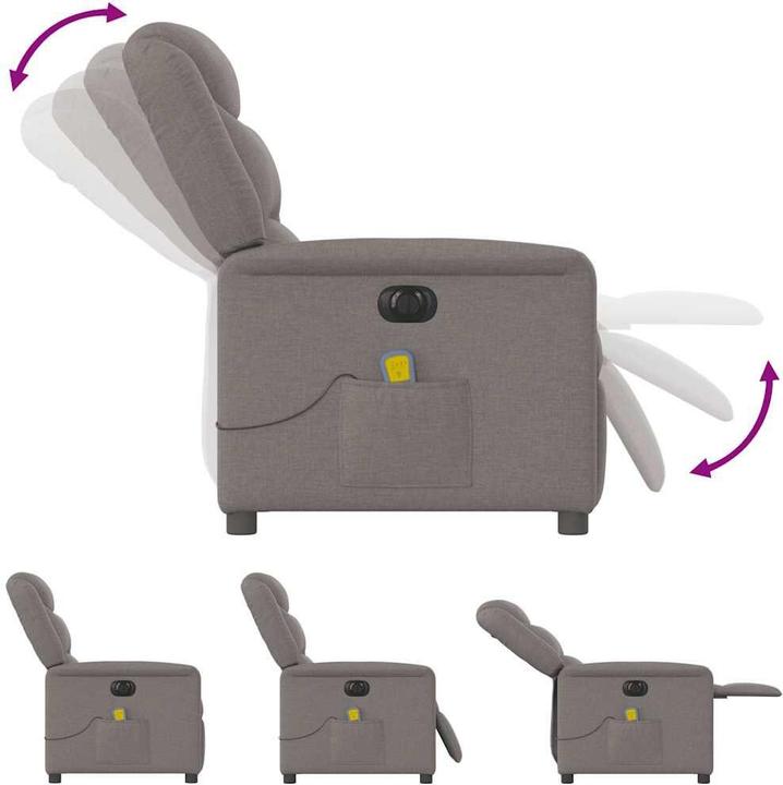Immagine prodotto VidaXL Poltrona massaggiante elettrica in tessuto color tortora