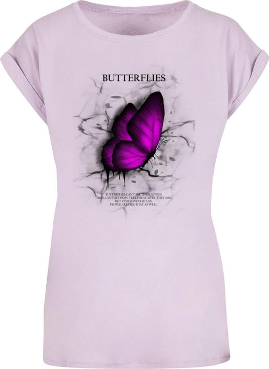 Actual product image Merchcode Ladies Butterflies Extended Shoulder Tee - 112637 (3XL)