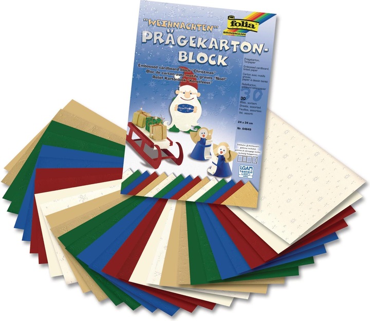Produktbild Folia Prägekarton Weihnachten (30 x)
