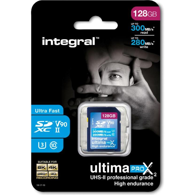 Integral SDXC-Card 128GB Ultima Pro UHS-II V90 (128 GB, SDXC, U3, UHS-II), Speicherkarte, Blau