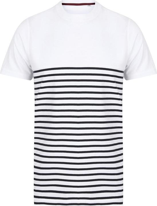 Immagine prodotto Front Row Maglietta unisexe adulte à rayures bretonnes sans étiquette (L)