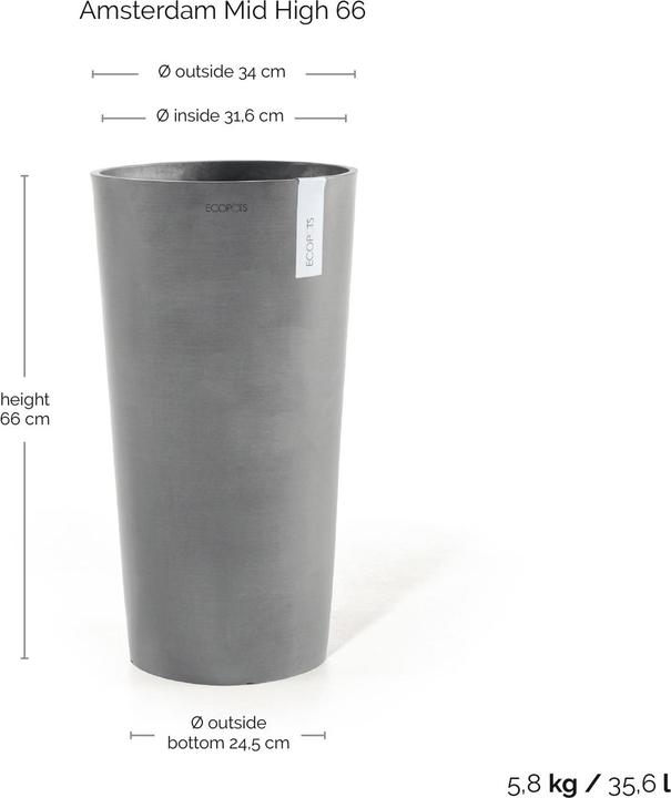 Produktbild Ecopots Amsterdam halbhoch