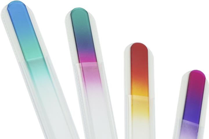 Actual product image Glass file - double-sided, etched in tempered glass, 4 colours assorted, length: 13.5cm