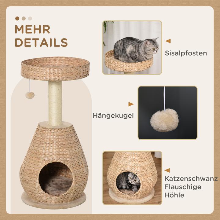 Image du produit PawHut Arbre à chat avec grotte (82.50 cm, Jaune)