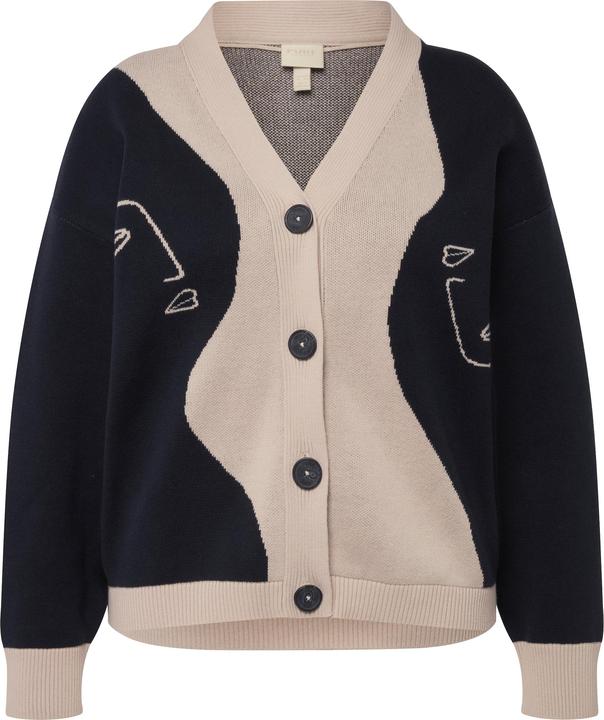 Image du produit Ulla Popken Cardigan boxy à col en V, motif femmes, coton bio (46, 48)