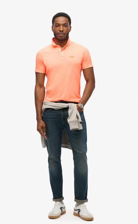 Produktbild Superdry Essential Jersey-Polohemd mit neonfarbenem Logo (M)