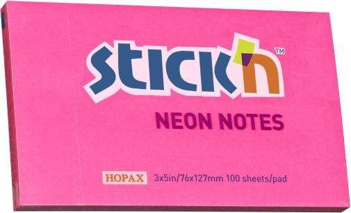 Produktbild B.N.T. Noten Stick'N NEON rød 76x127mm 100blade - (12 stk.)
