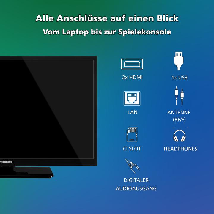 Produktbild Telefunken Fernseher 24 Zoll Smart TV VIDAA XH24VP550M HD Fernseher HDR TV mit Triple-Tuner (24", LED, HD, 2025)