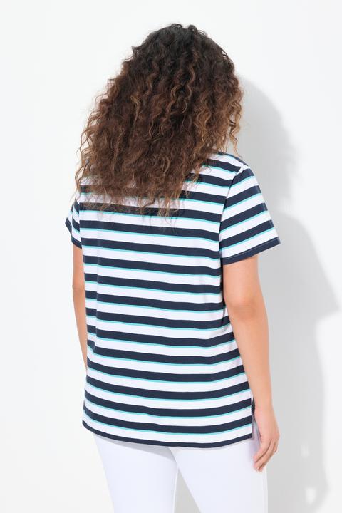 Produktbild Ulla Popken T-Shirt, Streifenmix, Relaxed, Rundhals, Halbarm (46, 48)