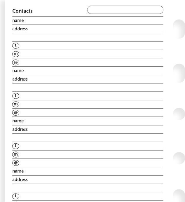 Produktbild Filofax Adressblatt (Spezial)