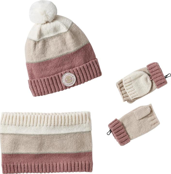 Actual product image Vertbaudet Mädchen-Set: Mütze, Rundschal & 2-in-1-Handschuhe, Colorblock (152, 158)